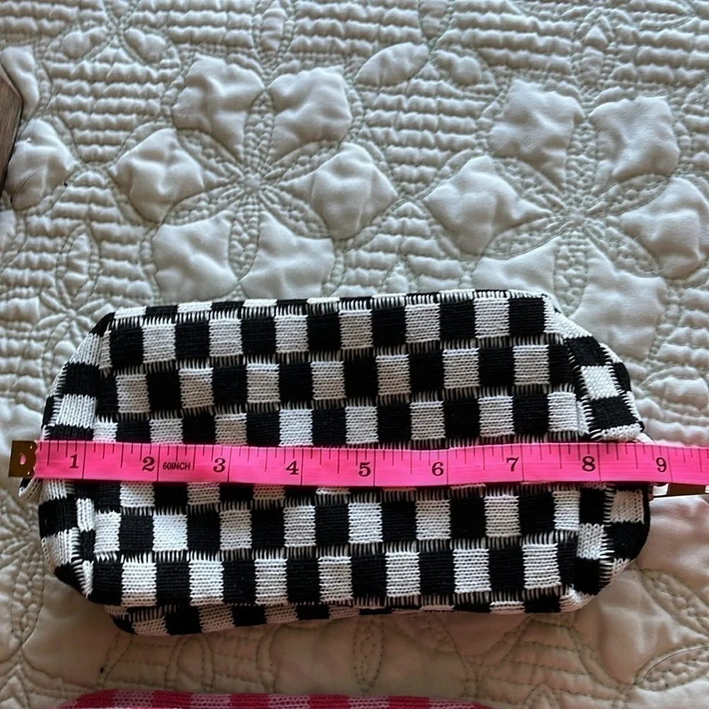Makeup Cases One Pink And White And Black And White Check NWOT